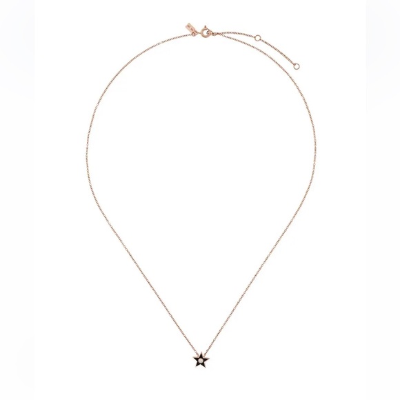 EF Collection 14k Rose Gold Diamond Star Necklace - Picture 2 of 8